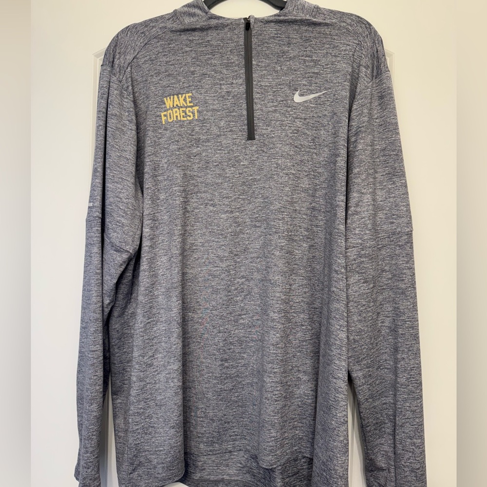 Wake Forest Nike Gray Dri-FIT Running quarter zip